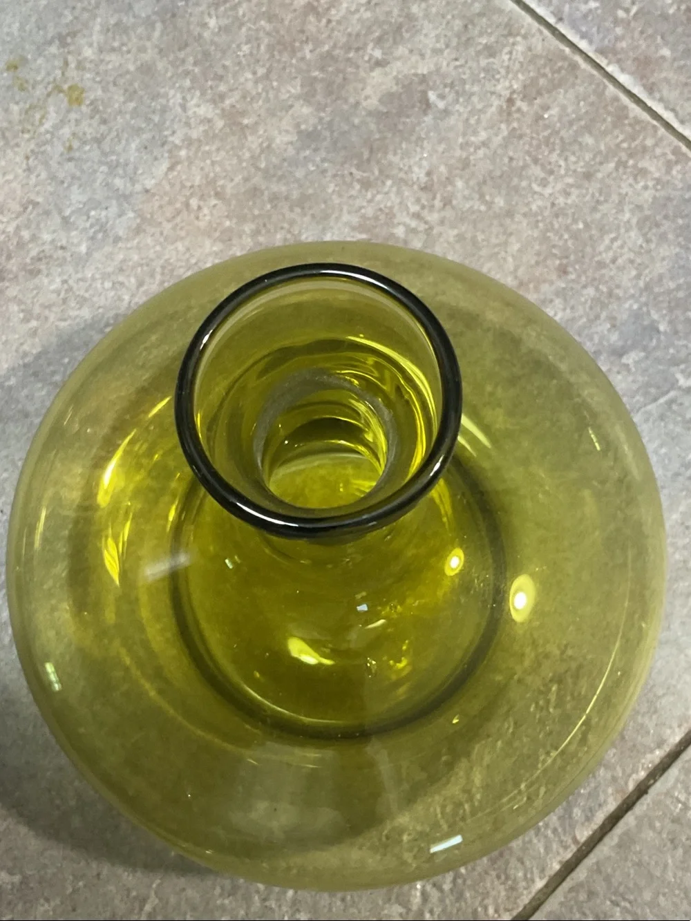 Olive Green Glass Decanter Set - 7-Piece Made in Italy